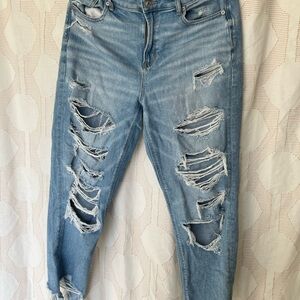 Women's Distressed Blue Jeans